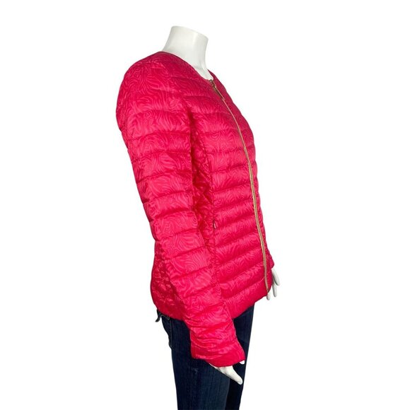 Lilly Pulitzer Lilah Reversible Puffer Coat Small Pink Down Filled Jacket - Picture 4 of 15